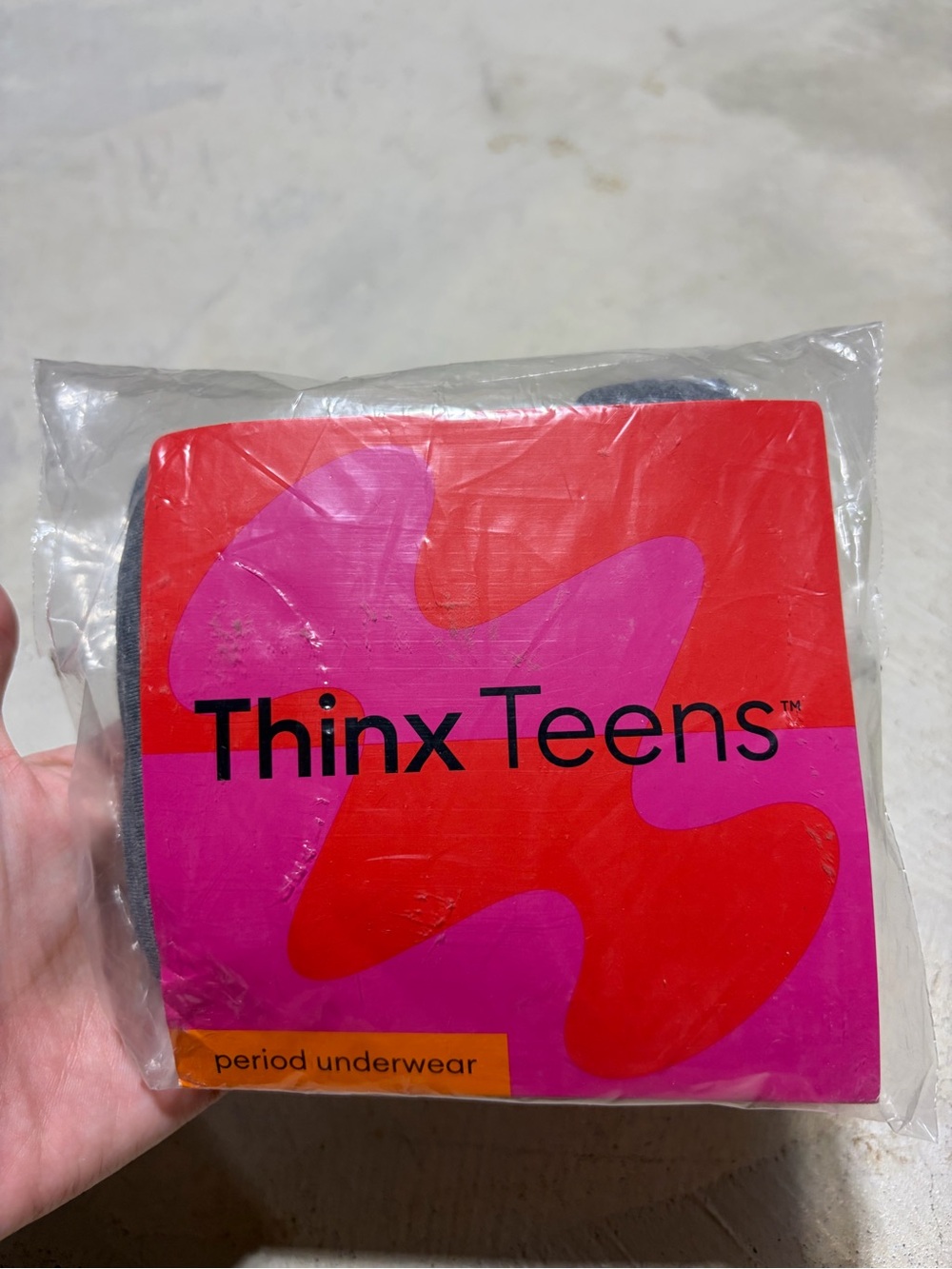 Thinx teens NWT period underwear Heather grey brief L 13-14